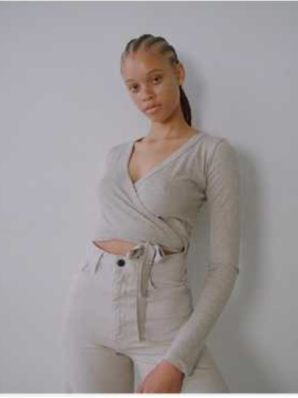 Ozma of Califronia Dance Wrap Top, Regen Silk Noil Jersey, Heather grey, Small